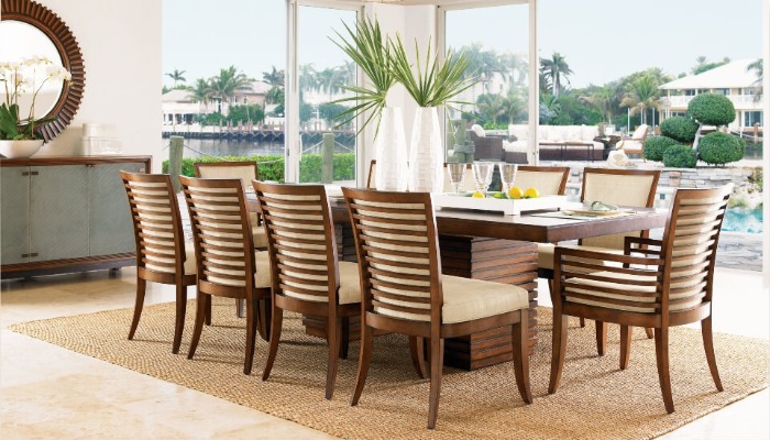 Dining table set for 10 people available at Woodbridge Interiors in Arizona
