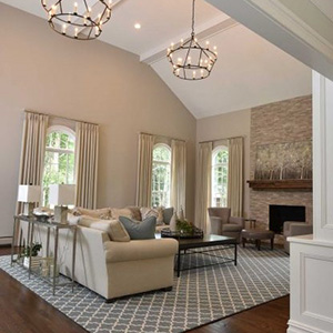 Fireside Comfort in Transitional Great Room