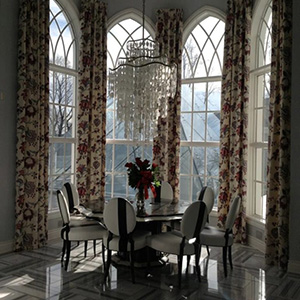 Cathedral Ceiling European Design Dining Space