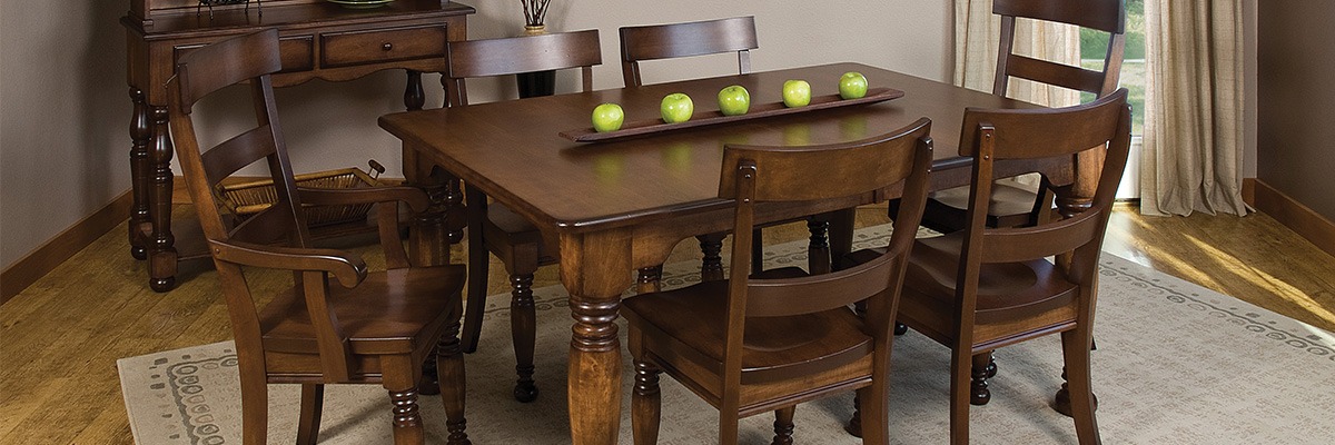 amish dining tables in living room